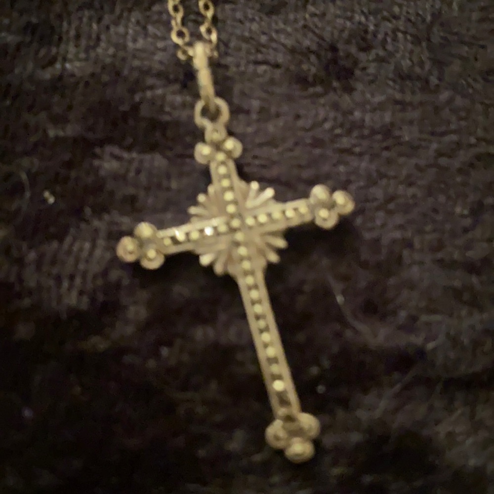 18” sterling silver chain with a Marcasite cross
